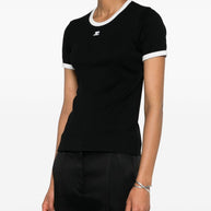 COURREGES PRE Logo Cotton T-shirt Black