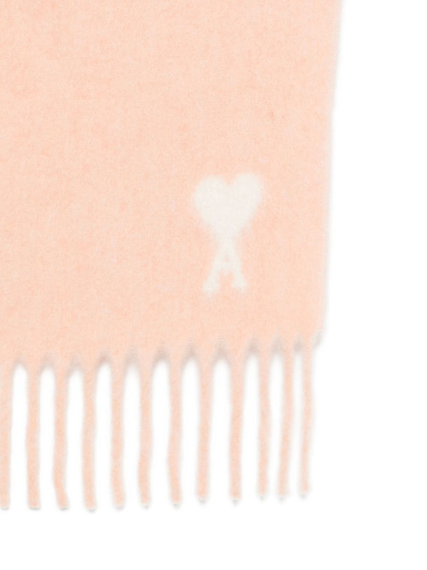 Ami Paris Ami De Coeur Wool Scarf Powder