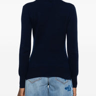 Ermanno Scervino Lace Detail Wool Sweater Blue