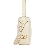 Valentino Garavani VLogo Leather Bucket Bag White