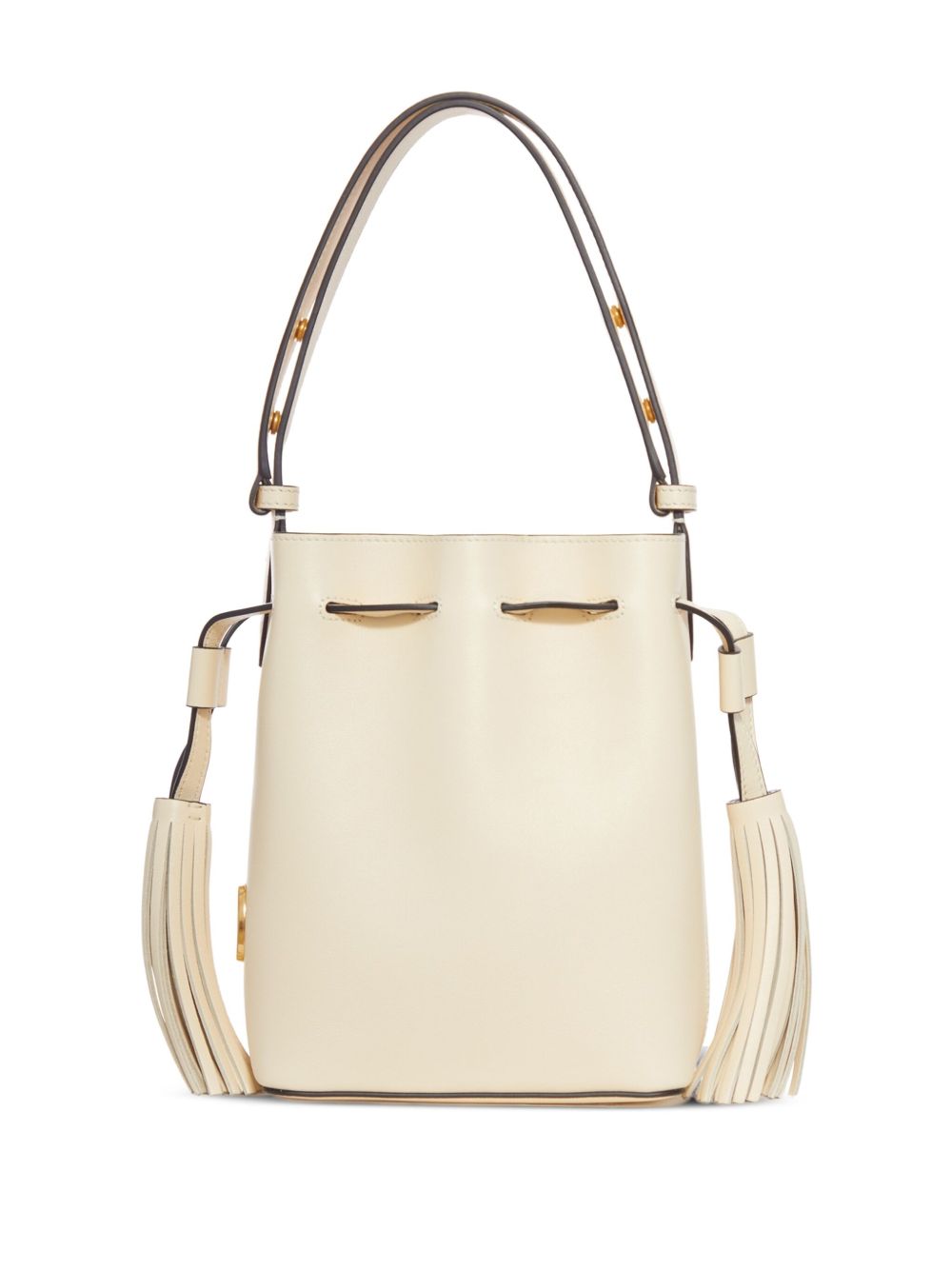 Valentino Garavani VLogo Leather Bucket Bag White