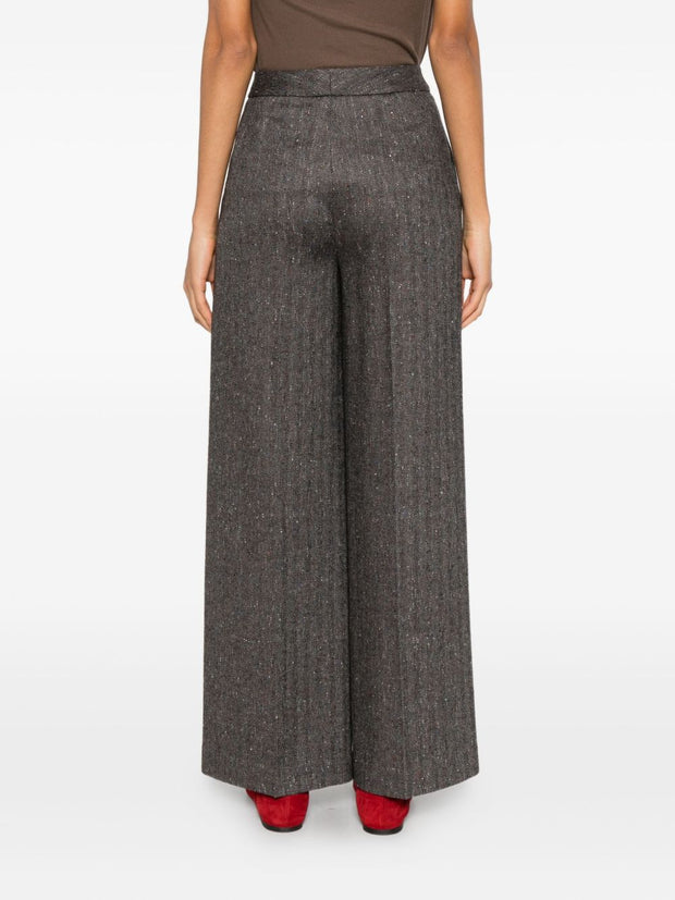 Via Masini 80 Wide Leg Trousers Brown