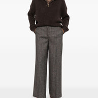 Via Masini 80 Wide Leg Trousers Brown