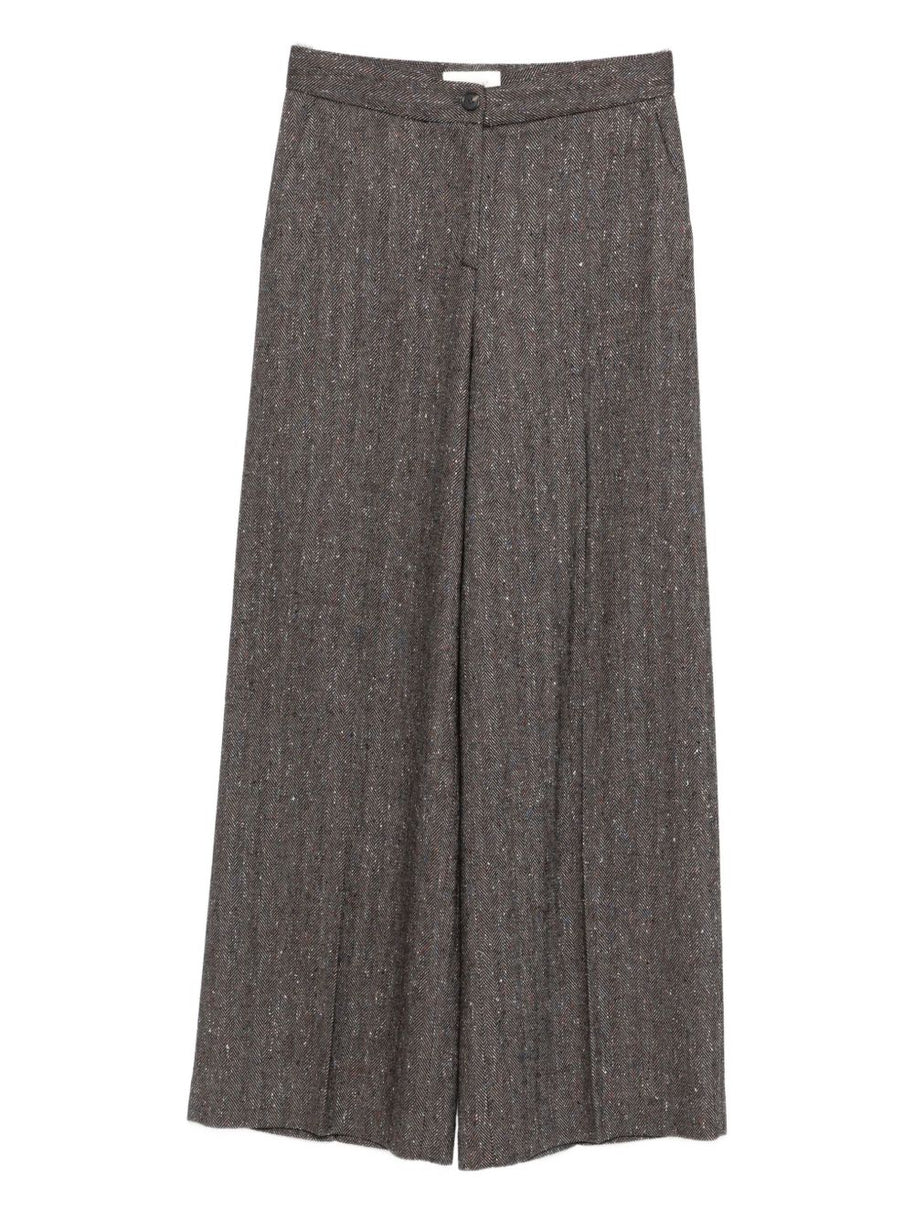 Via Masini 80 Wide Leg Trousers Brown