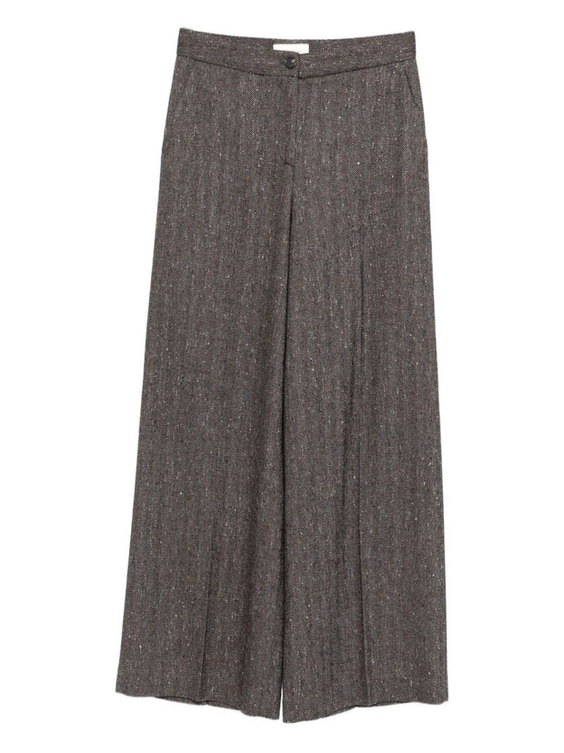 Via Masini 80 Wide Leg Trousers Brown