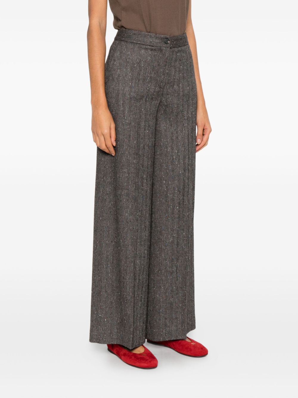 Via Masini 80 Wide Leg Trousers Brown