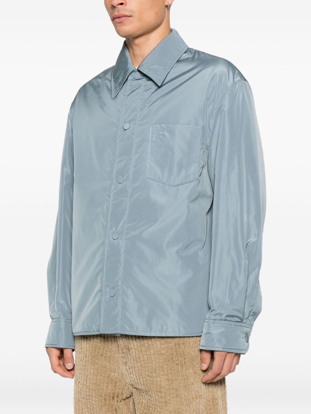 Ami Paris Nylon Overshirt Jacket Clear Blue