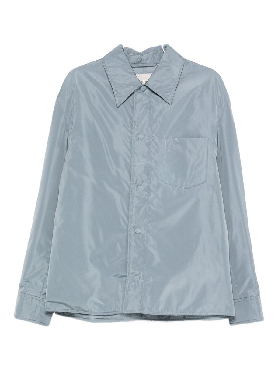 Ami Paris Nylon Overshirt Jacket Clear Blue
