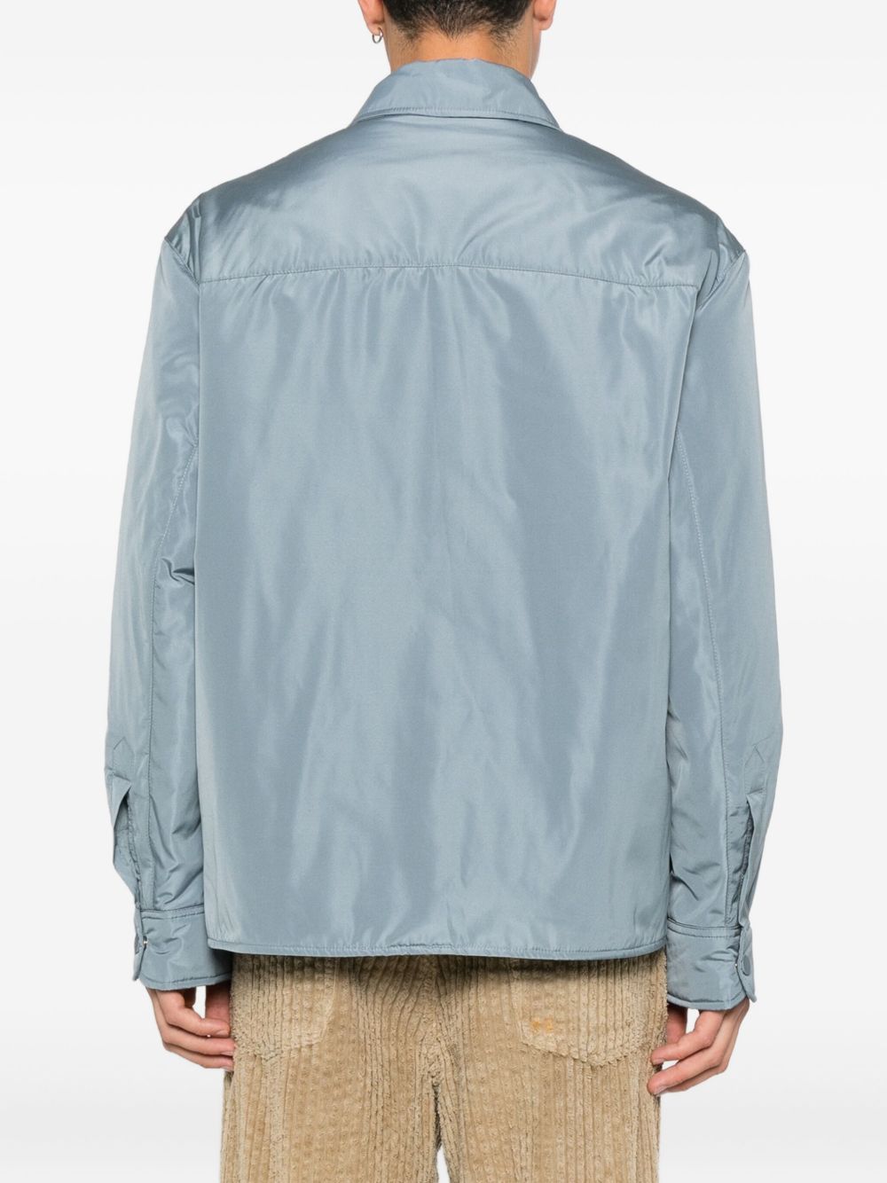 Ami Paris Nylon Overshirt Jacket Clear Blue