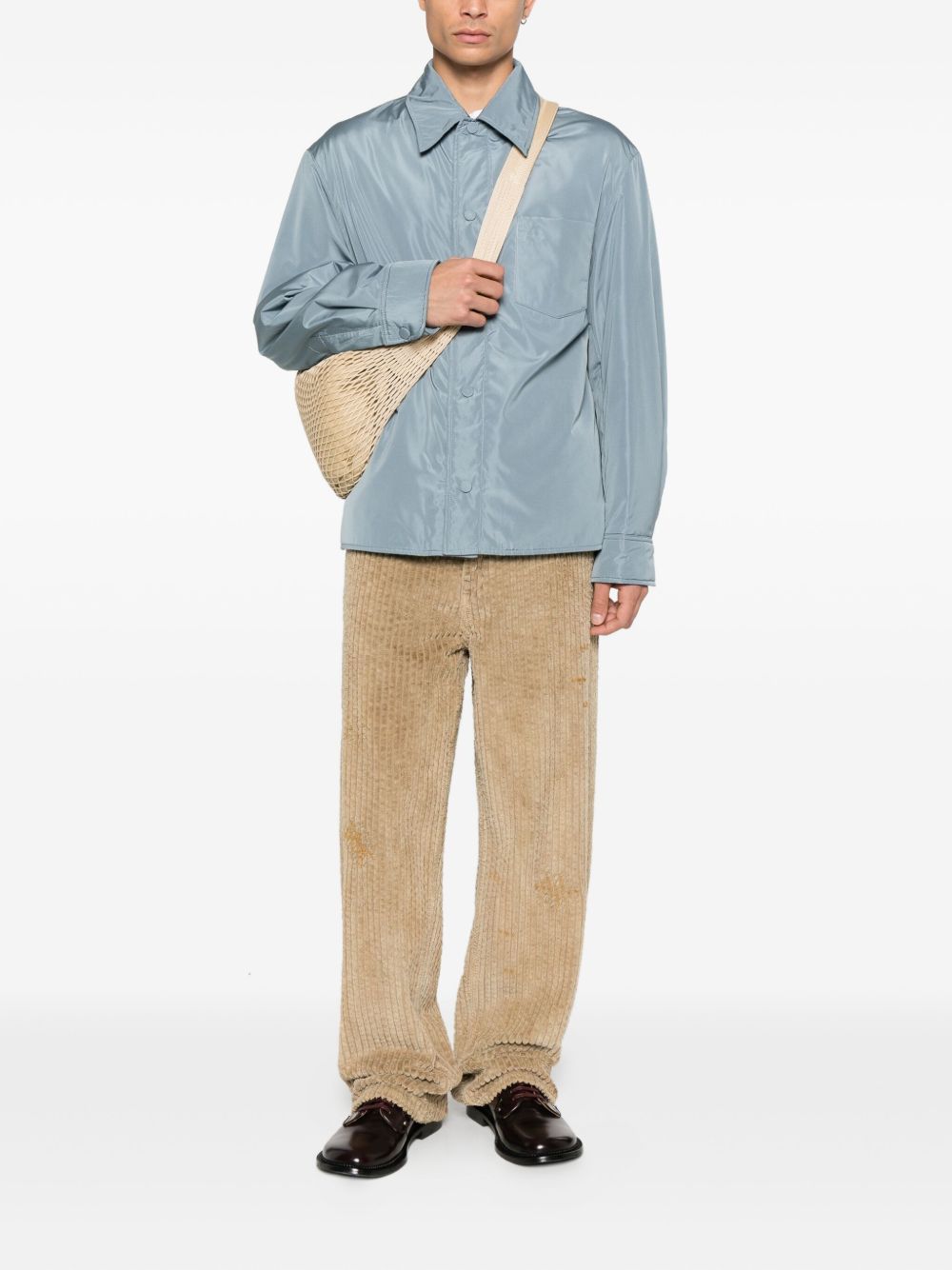 Ami Paris Nylon Overshirt Jacket Clear Blue