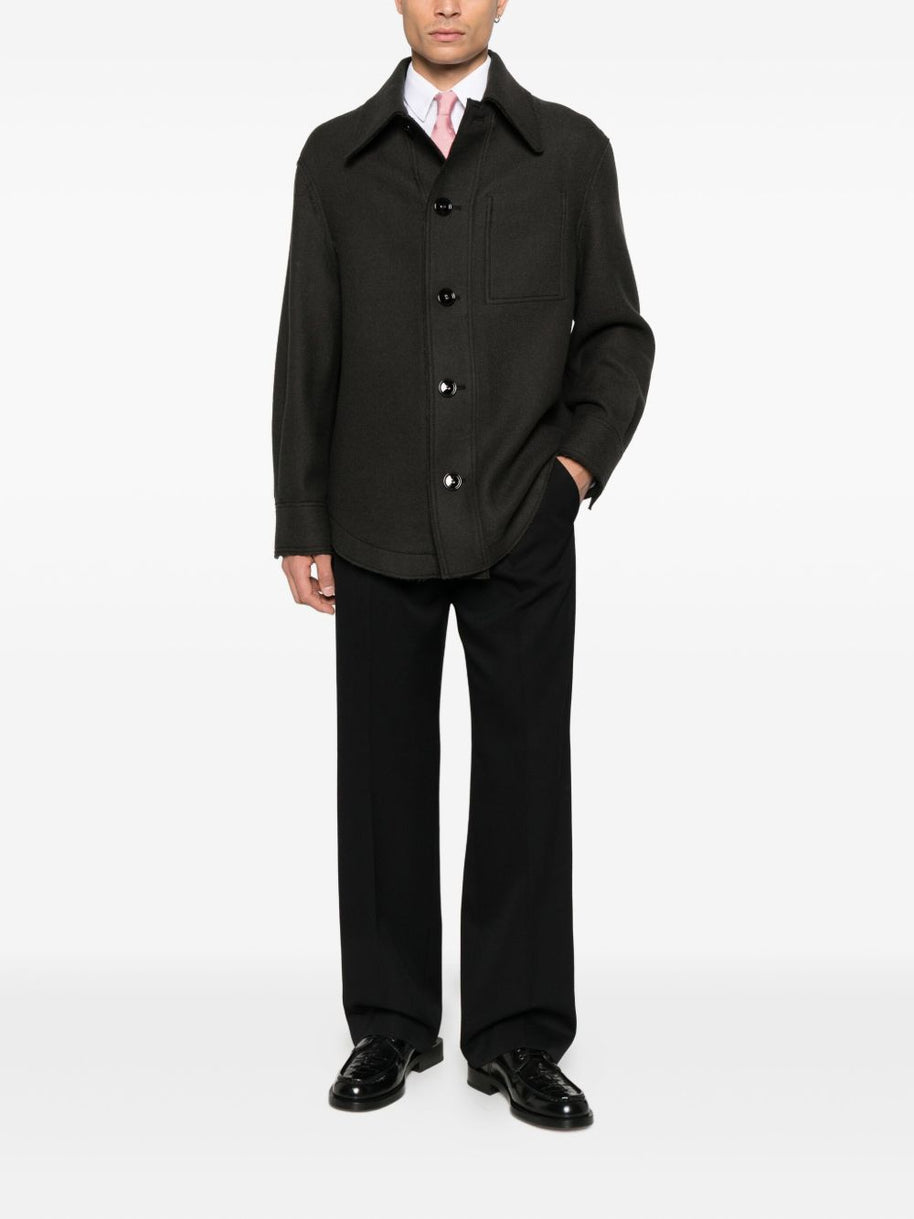 Ami Paris Wool Shirt Jacket Grey