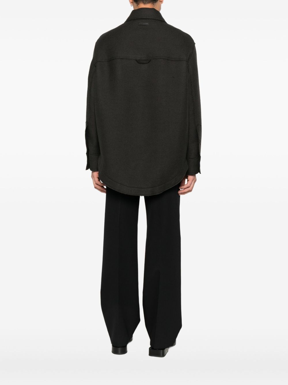 Ami Paris Wool Shirt Jacket Grey