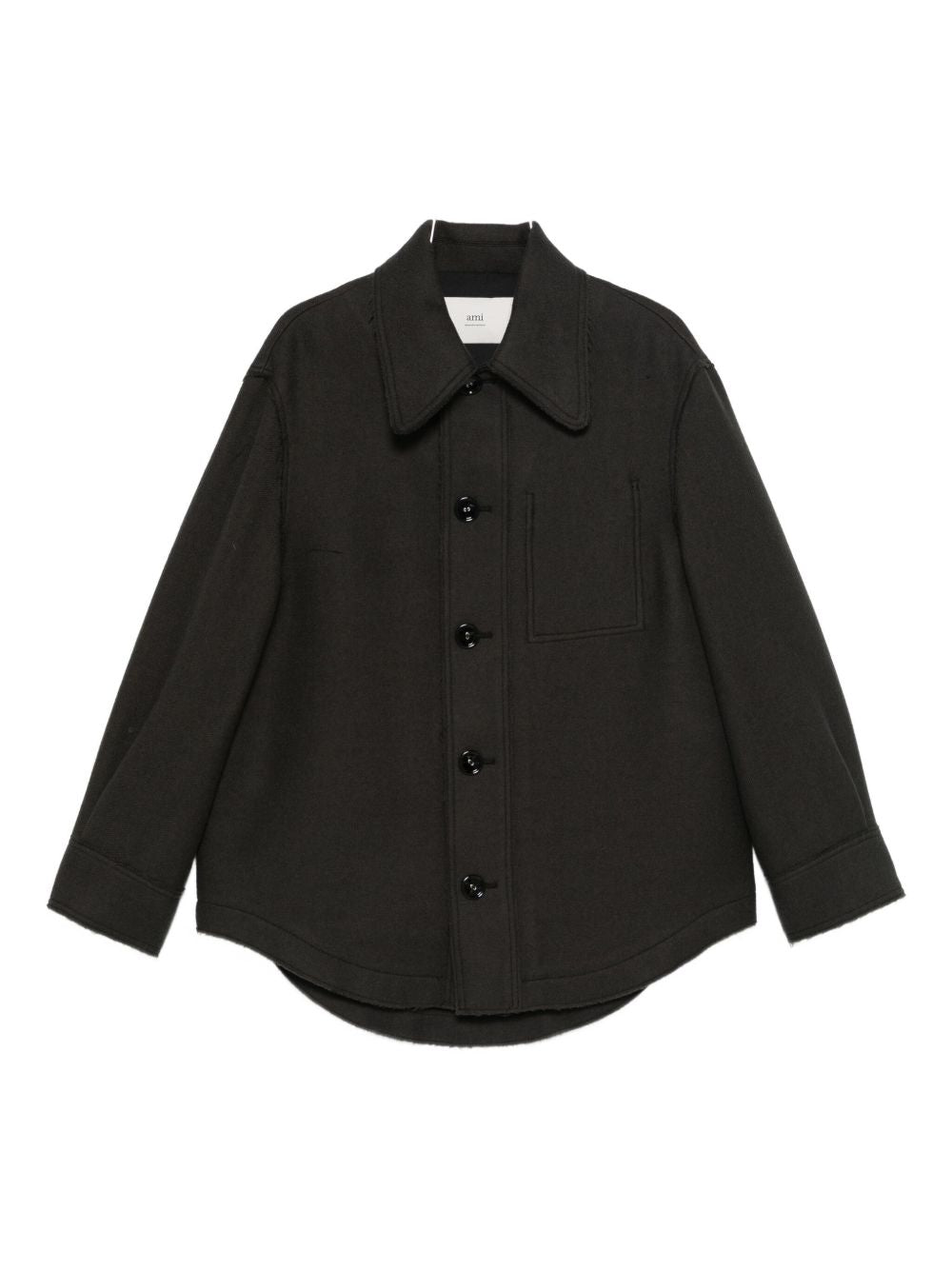 Ami Paris Wool Shirt Jacket Grey