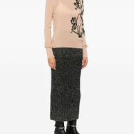 Ermanno Scervino Beaded Wool Sweater Beige