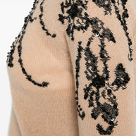 Ermanno Scervino Beaded Wool Sweater Beige