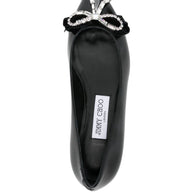Jimmy Choo Auria Leather Ballet Flats Black
