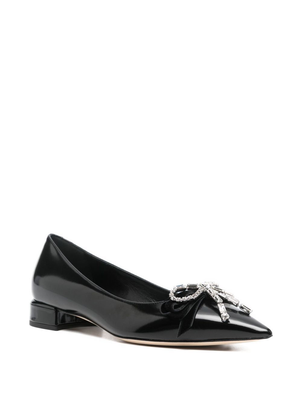 Jimmy Choo Auria Leather Ballet Flats Black
