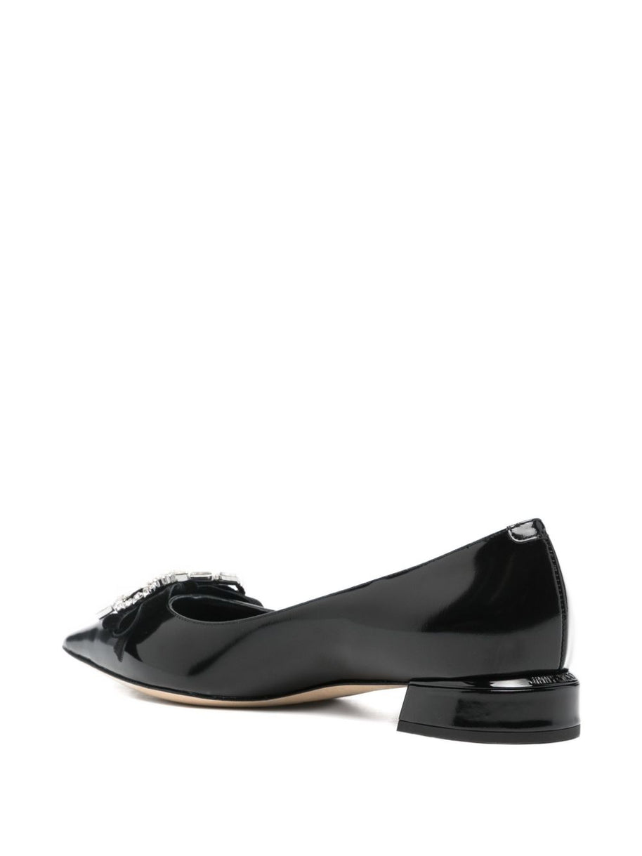 Jimmy Choo Auria Leather Ballet Flats Black