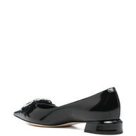 Jimmy Choo Auria Leather Ballet Flats Black