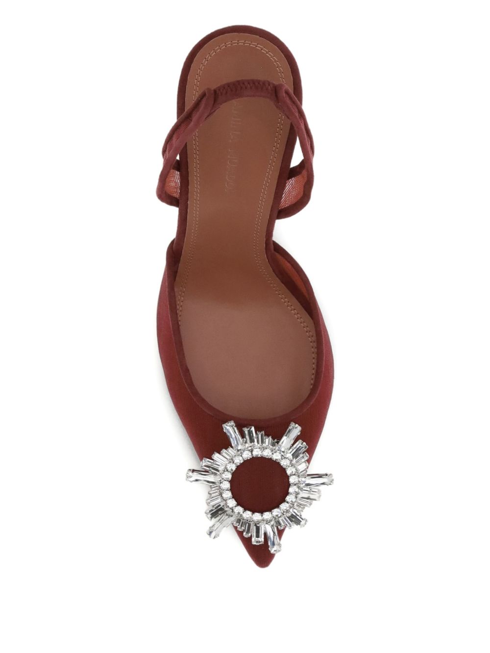 Amina Muaddi Begum Mesh Slingback Pumps Bordeaux