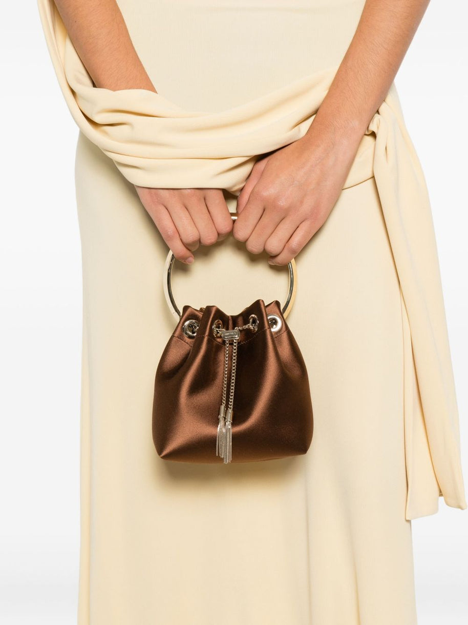 Jimmy Choo Bon Bon Leather Bucket Bag Brown