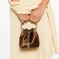 Jimmy Choo Bon Bon Leather Bucket Bag Brown
