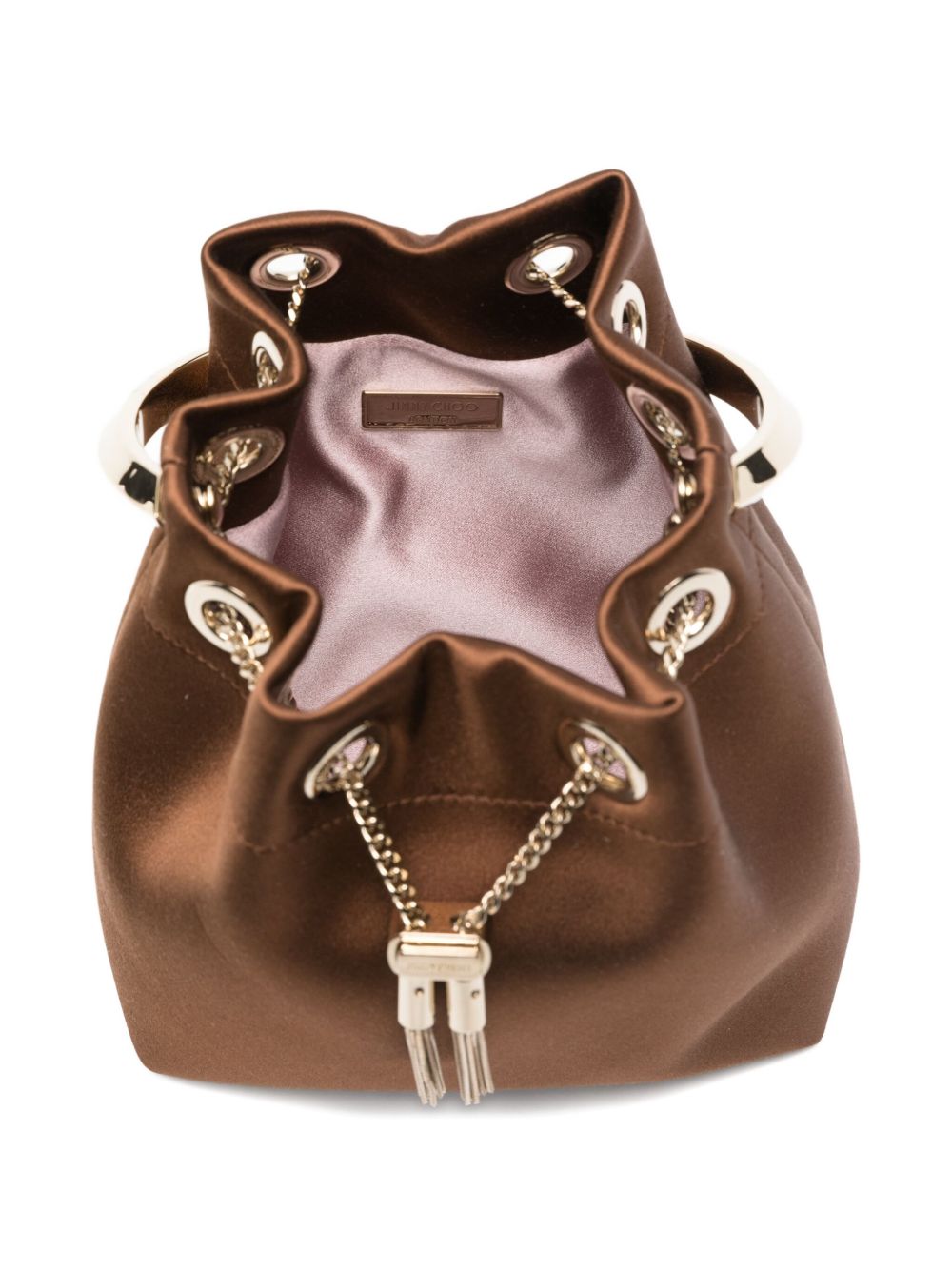 Jimmy Choo Bon Bon Leather Bucket Bag Brown