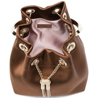 Jimmy Choo Bon Bon Leather Bucket Bag Brown
