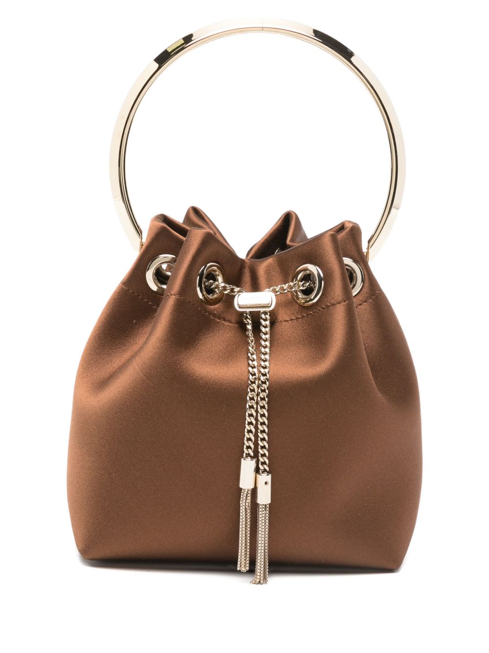 Jimmy Choo Bon Bon Leather Bucket Bag Brown