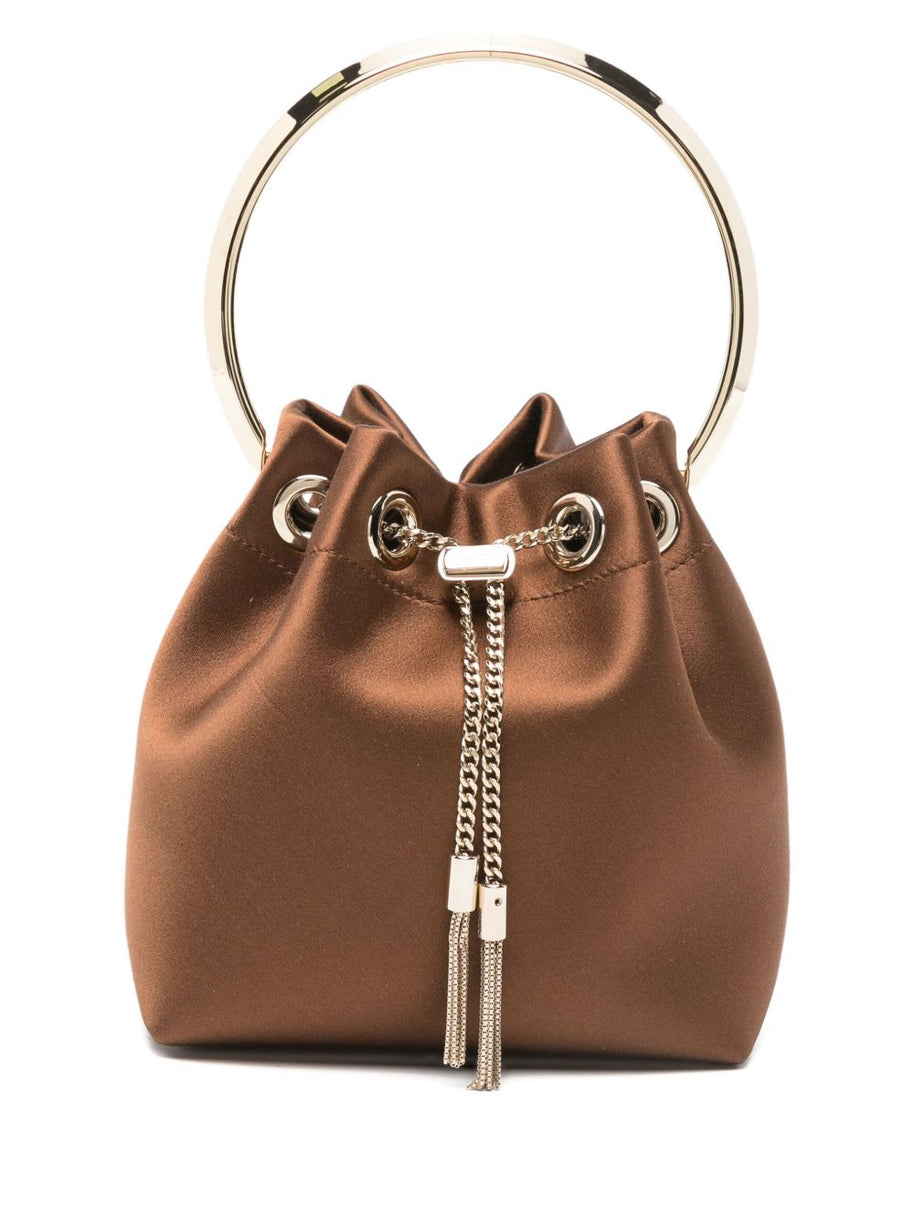Jimmy Choo Bon Bon Leather Bucket Bag Brown