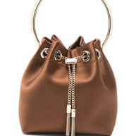 Jimmy Choo Bon Bon Leather Bucket Bag Brown