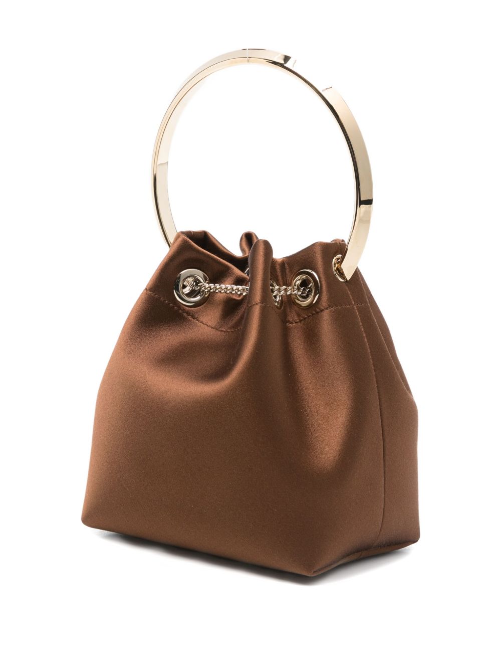 Jimmy Choo Bon Bon Leather Bucket Bag Brown