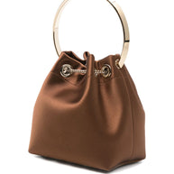 Jimmy Choo Bon Bon Leather Bucket Bag Brown