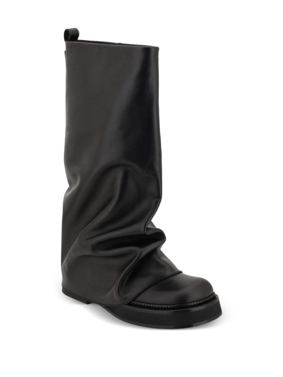 The Attico Robin Leather Boots Black