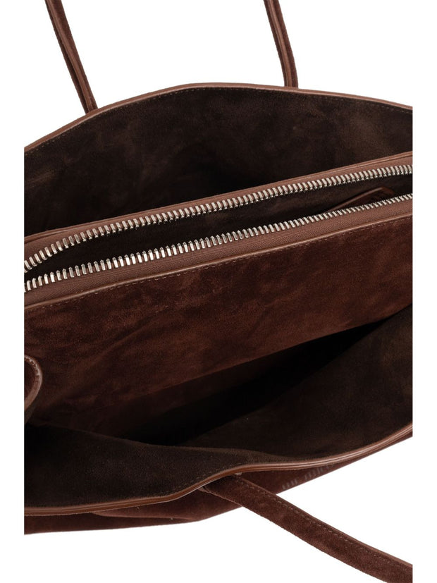 The Attico La Passeggiata Leather Shoulder Bag Brown