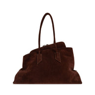 The Attico La Passeggiata Leather Shoulder Bag Brown
