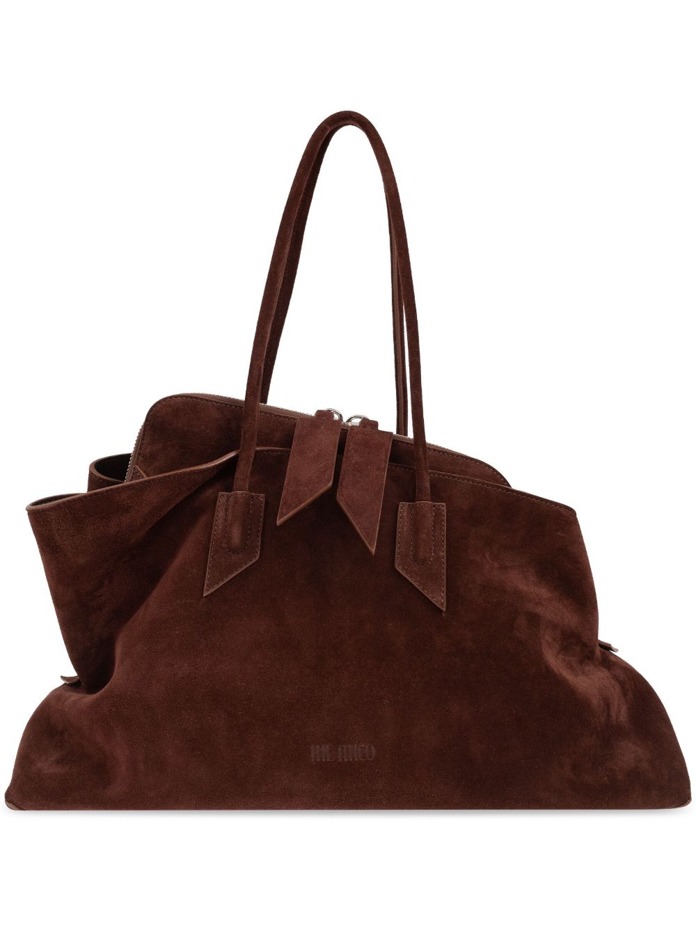 The Attico La Passeggiata Leather Shoulder Bag Brown