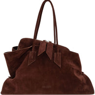 The Attico La Passeggiata Leather Shoulder Bag Brown