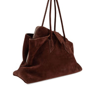The Attico La Passeggiata Leather Shoulder Bag Brown
