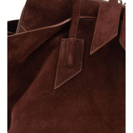 The Attico La Passeggiata Leather Shoulder Bag Brown