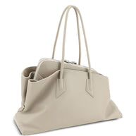 The Attico La Passeggiata Leather Shoulder Bag White