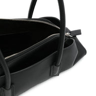 The Attico La Passeggiata Small Leather Shoulder Bag Black