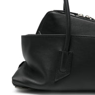 The Attico La Passeggiata Small Leather Shoulder Bag Black