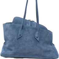 The Attico La Passeggiata Leather Shoulder Bag Clear Blue