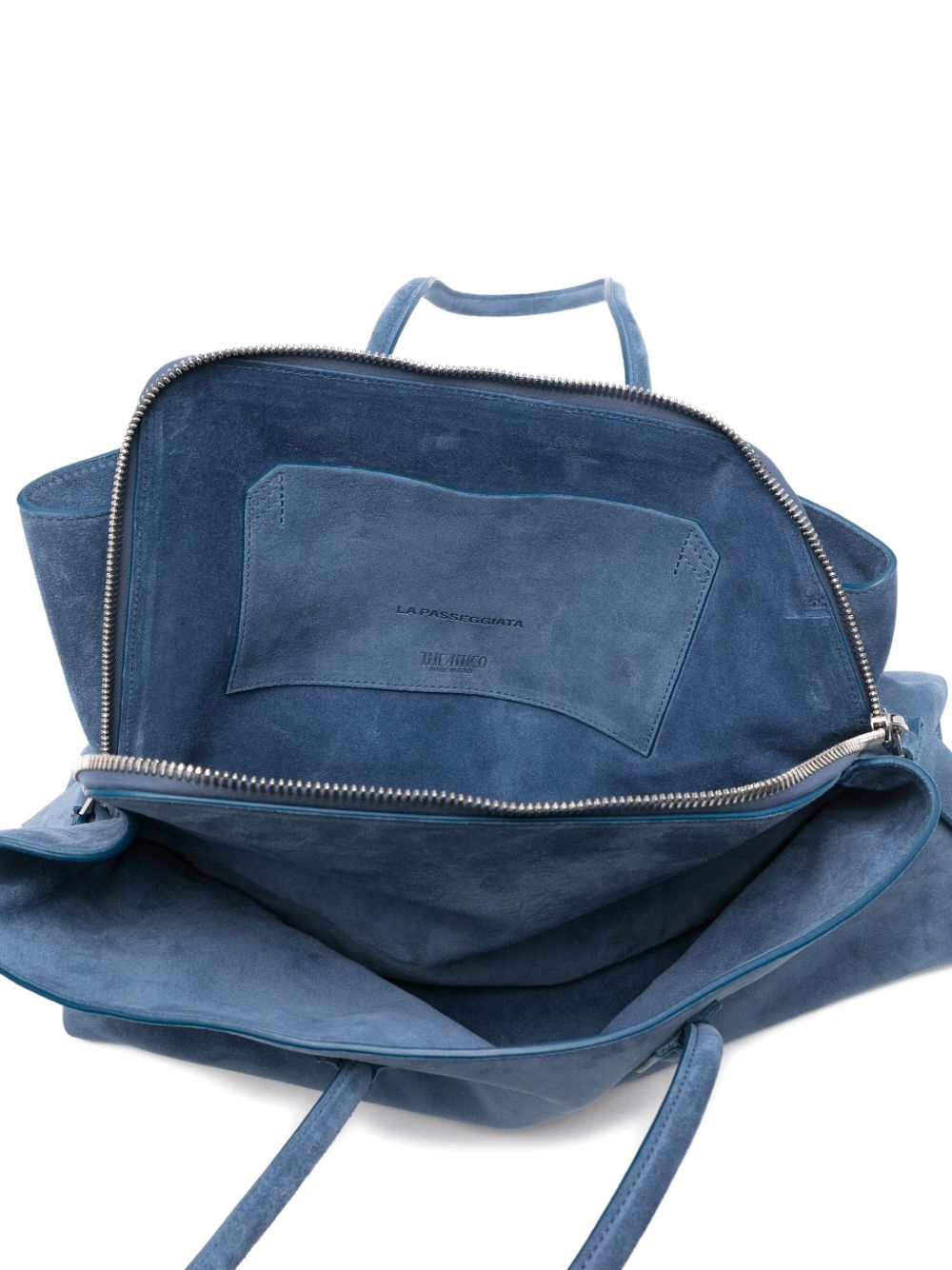 The Attico La Passeggiata Leather Shoulder Bag Clear Blue