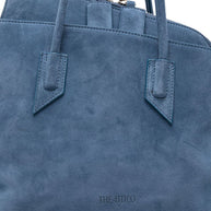 The Attico La Passeggiata Leather Shoulder Bag Clear Blue