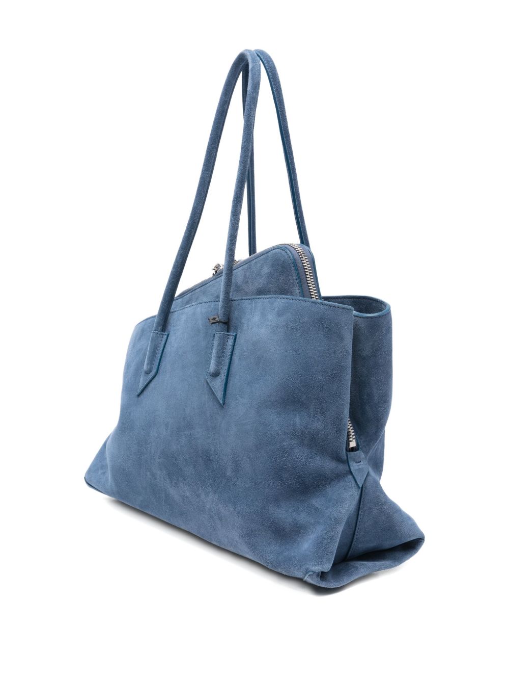 The Attico La Passeggiata Leather Shoulder Bag Clear Blue