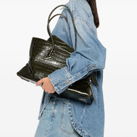 The Attico La Passeggiata Leather Shoulder Bag Green