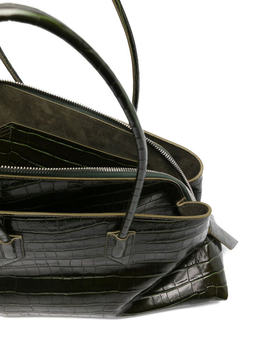 The Attico La Passeggiata Leather Shoulder Bag Green