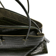 The Attico La Passeggiata Leather Shoulder Bag Green